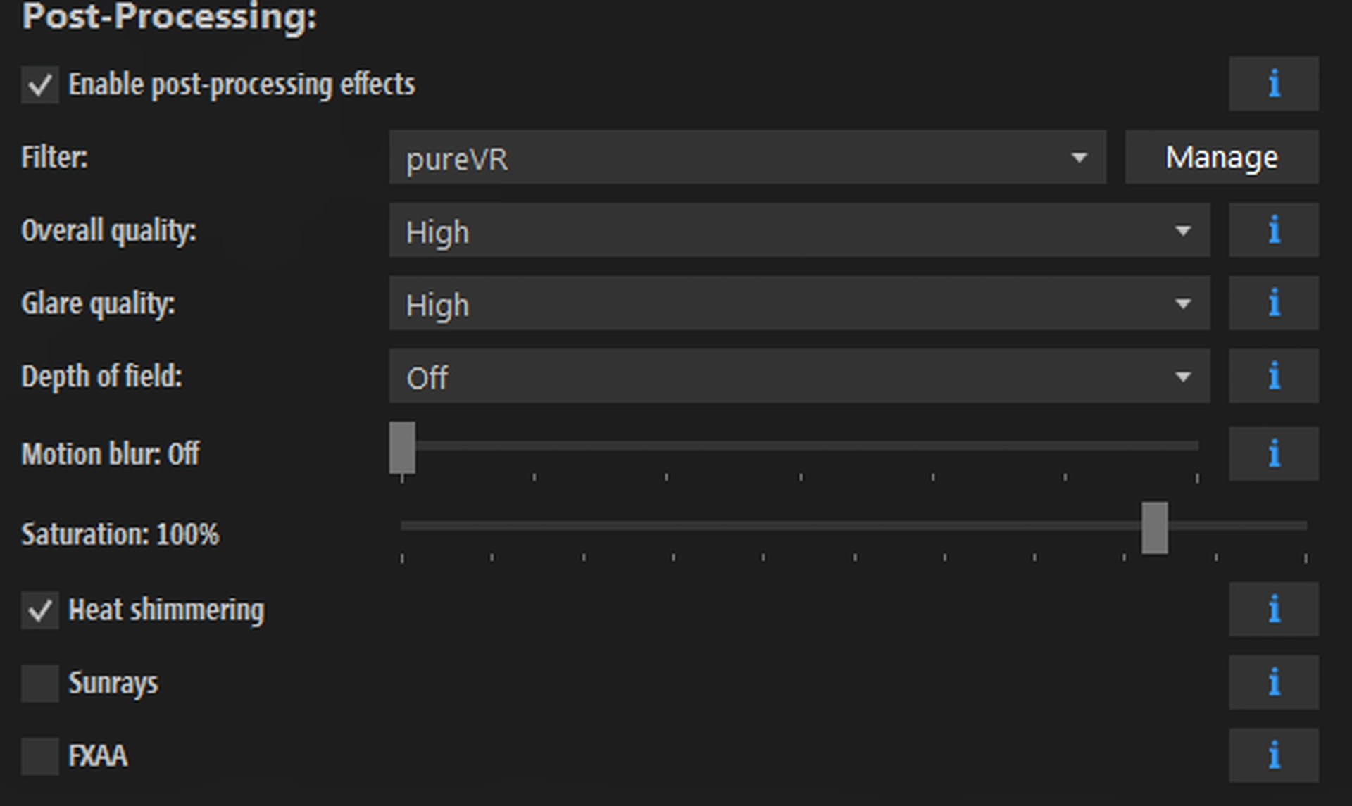 Post-Processing Settings
