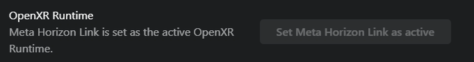 Meta Horizon Link OpenXR
